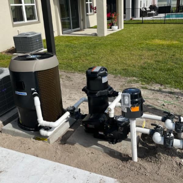 Modern pool equipment ready for service