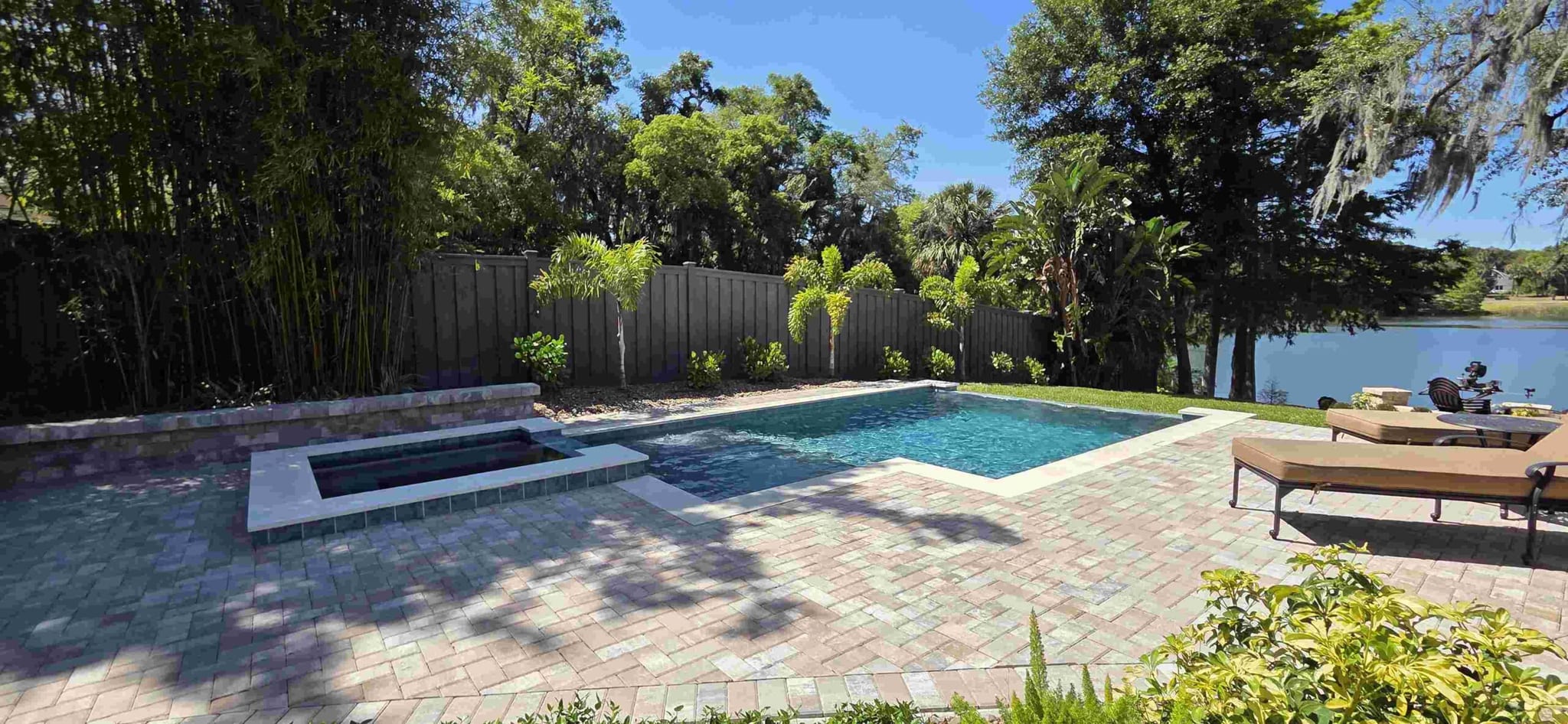 Lakefront custom pool by Grunit in Central Florida